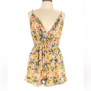 Xhilaration Yellow Floral Romper